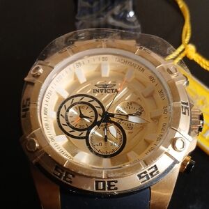 Invicta Gold and Black Chronograph Watch